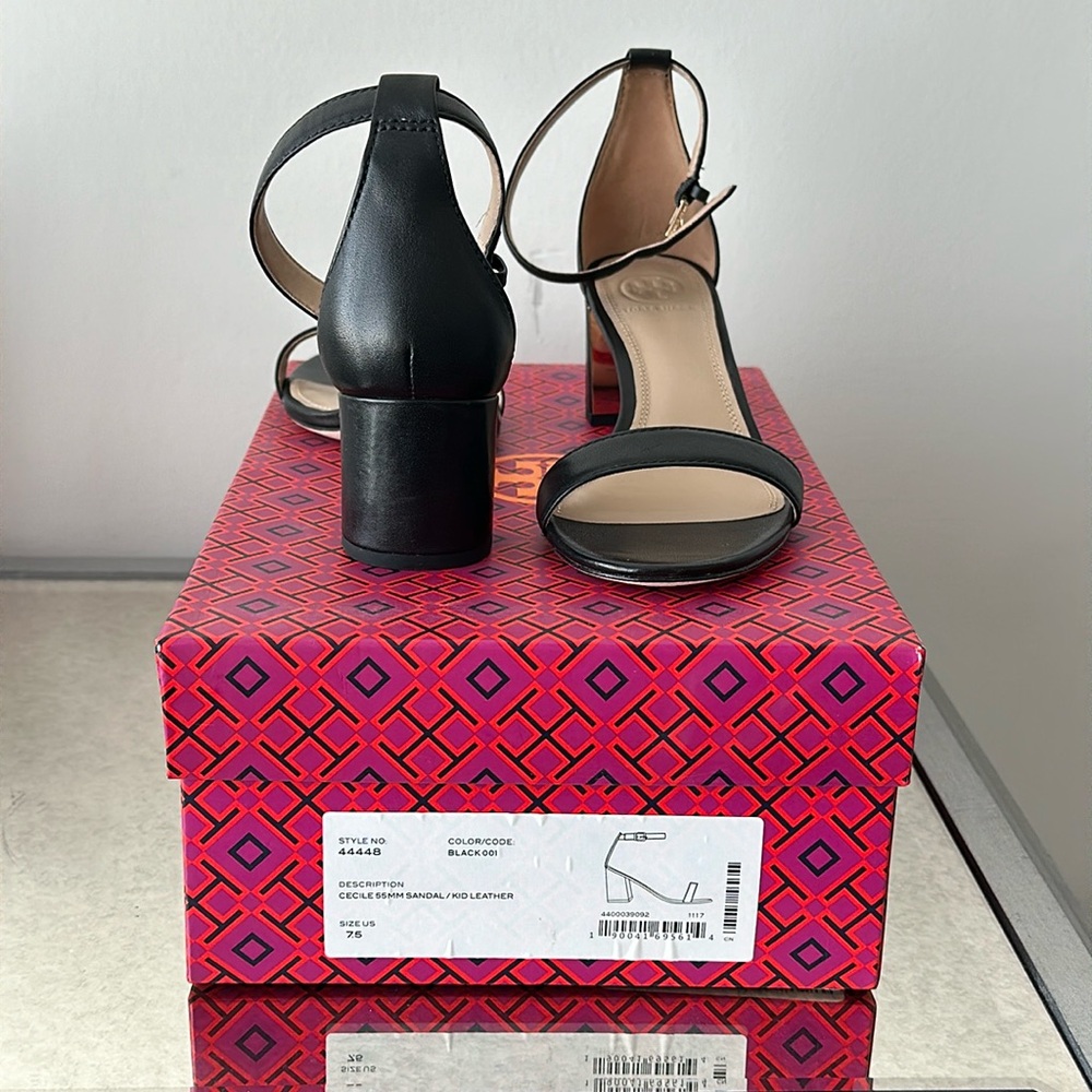 Tory Burch - Black/Gold - Block Heel Sandal